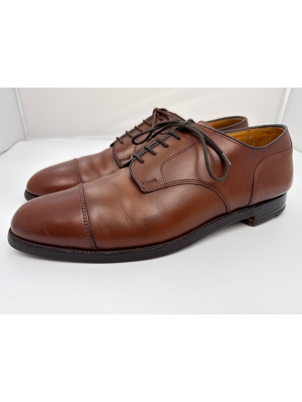 Alden 972 Walnut Brown Calfskin Blucher Dress Shoes 9.5 AA/B Made in USA